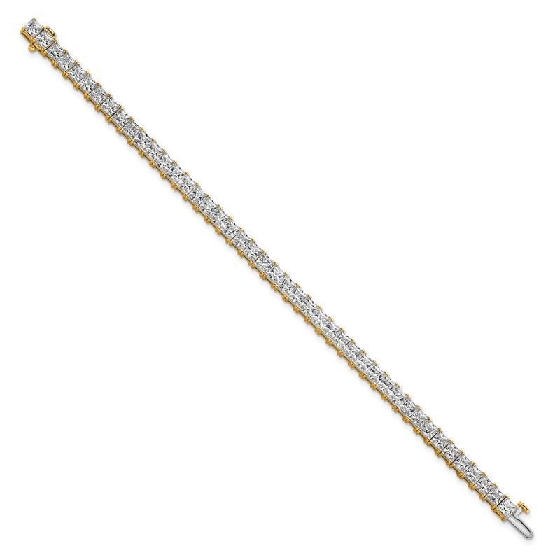 14K Yellow Gold Vs/Si+ G+ Lab Grown Princess Diamond Tennis Bracelet