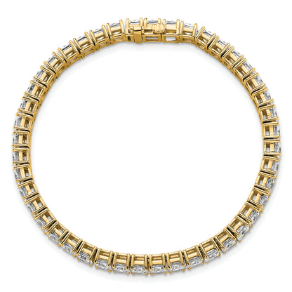 14K Yellow Gold Vs+ F+ Lab Grown Princess Diamond Tennis Bracelet