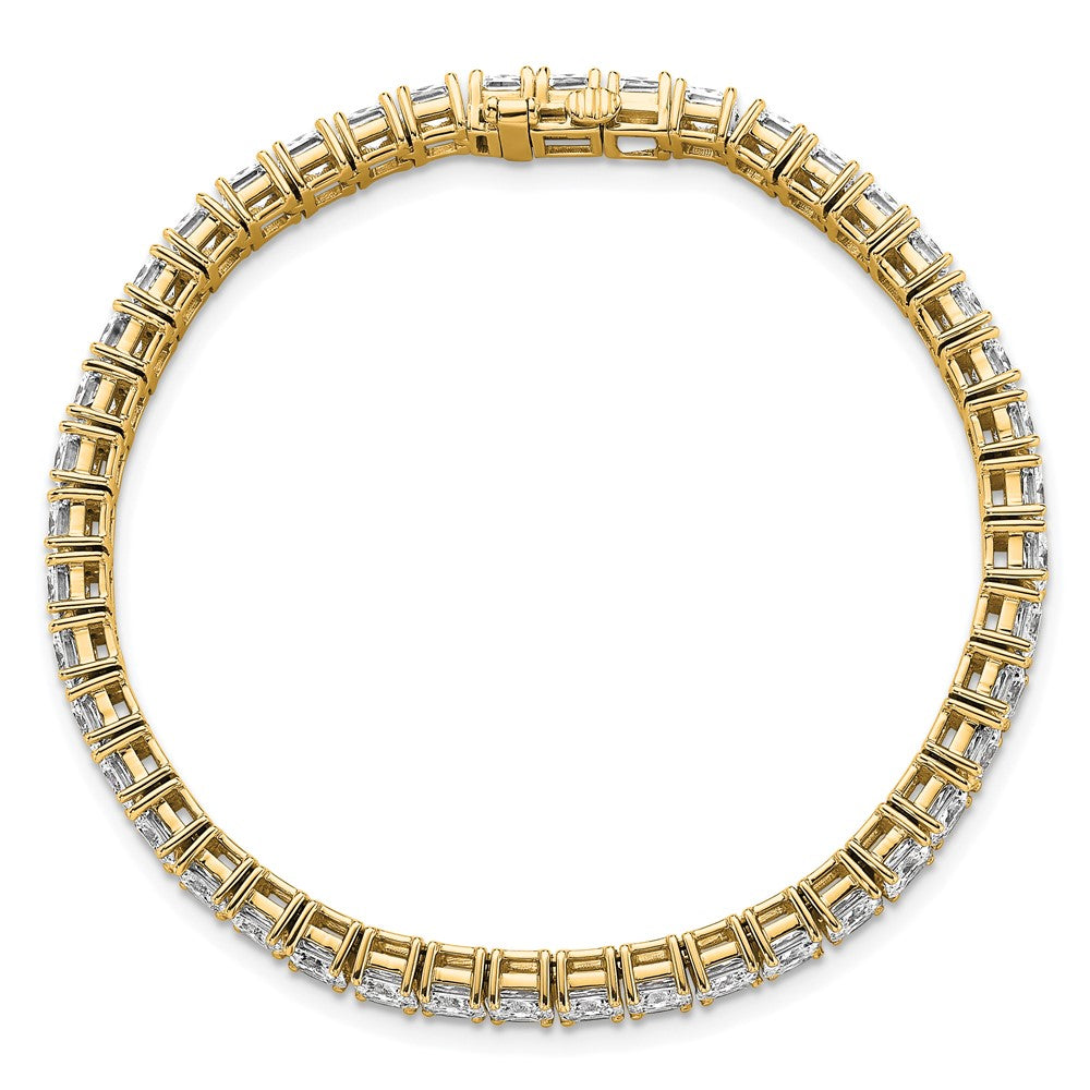 14K Yellow Gold Certified Vs/Si Fgh Lab Grown Princess Diamond Tennis Brace