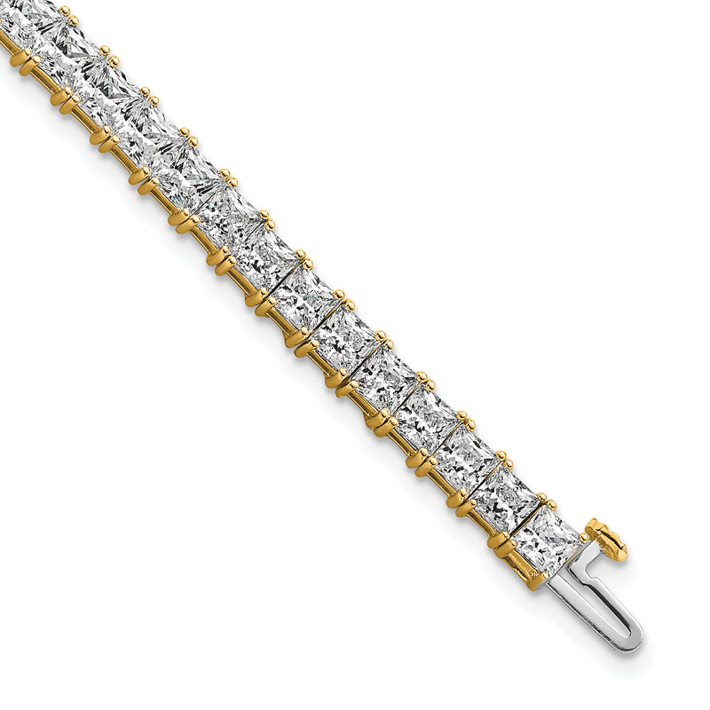 14K Yellow Gold Vs/Si+ G+ Lab Grown Princess Diamond Tennis Bracelet
