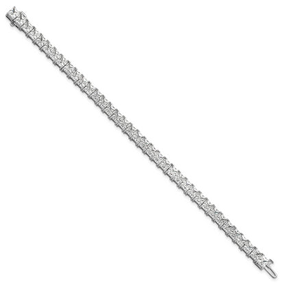 14K White Gold Vs+ F+ Lab Grown Princess Diamond Tennis Bracelet