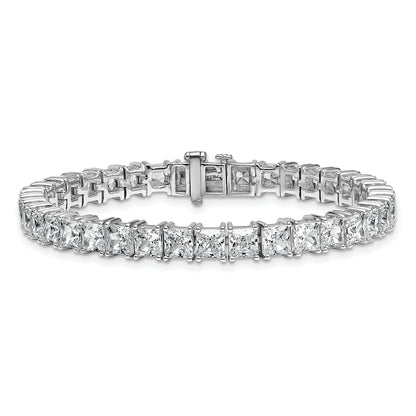 14K White Gold Vs+ F+ Lab Grown Princess Diamond Tennis Bracelet