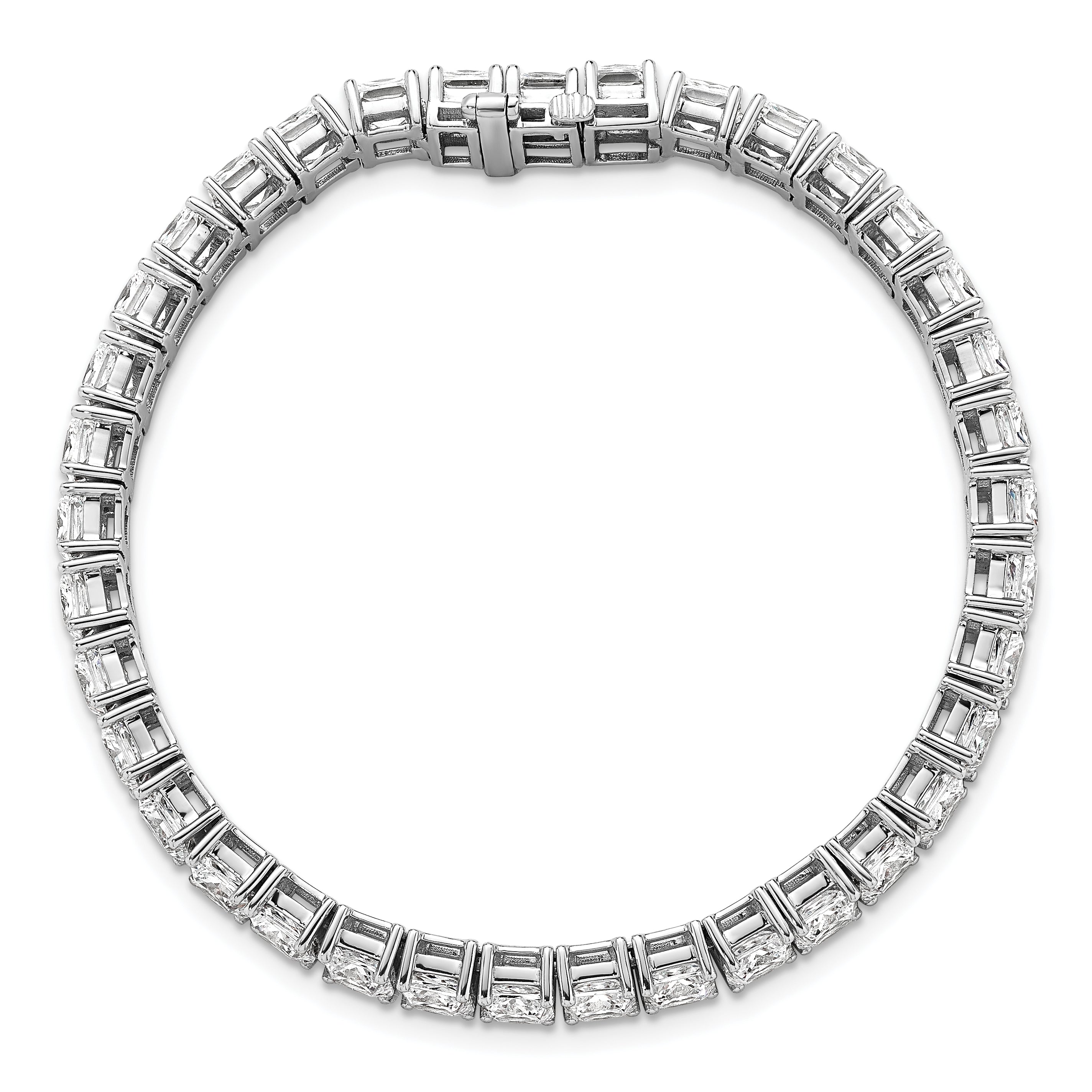 14K White Gold Vs+ F+ Lab Grown Princess Diamond Tennis Bracelet