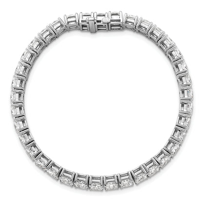 14K White Gold Vs+ F+ Lab Grown Princess Diamond Tennis Bracelet