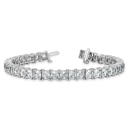 14K White Gold Vs+ F+ Lab Grown Princess Diamond Tennis Bracelet