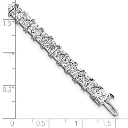 14K White Gold Vs+ F+ Lab Grown Princess Diamond Tennis Bracelet