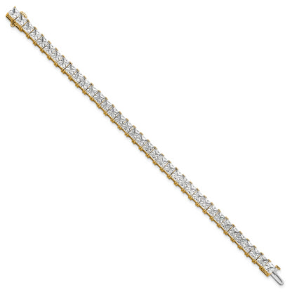 14K Yellow Gold Vs/Si+ G+ Lab Grown Princess Diamond Tennis Bracelet