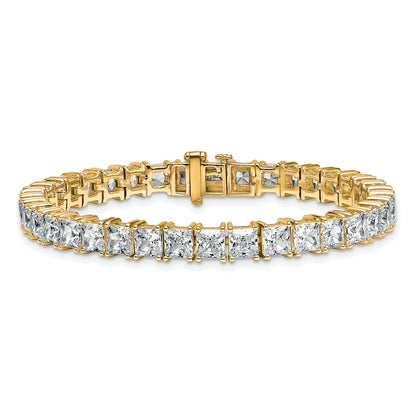 14K Yellow Gold Vs/Si+ G+ Lab Grown Princess Diamond Tennis Bracelet