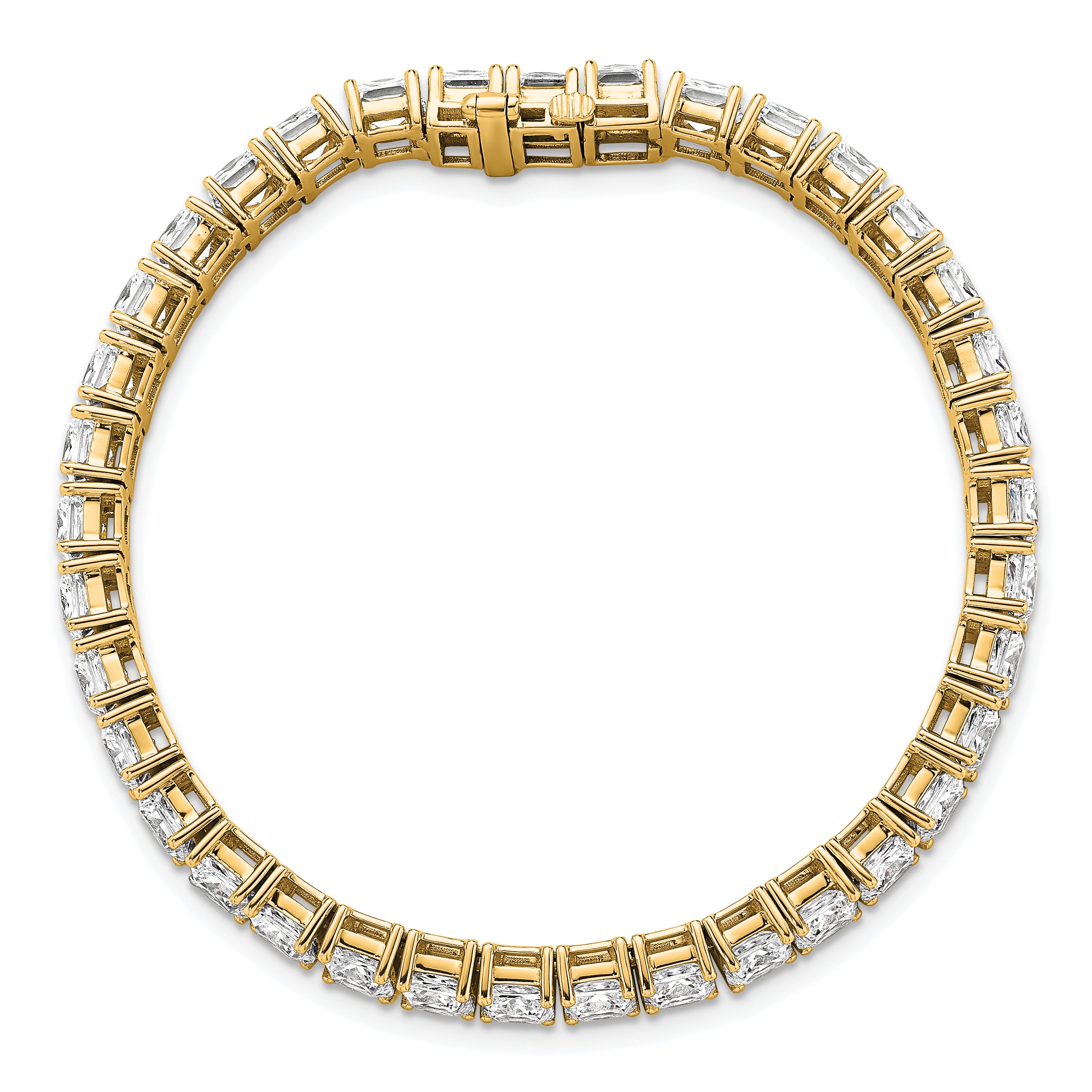 14K Yellow Gold Vs/Si+ G+ Lab Grown Princess Diamond Tennis Bracelet
