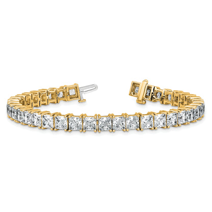 14K Yellow Gold Vs/Si+ G+ Lab Grown Princess Diamond Tennis Bracelet