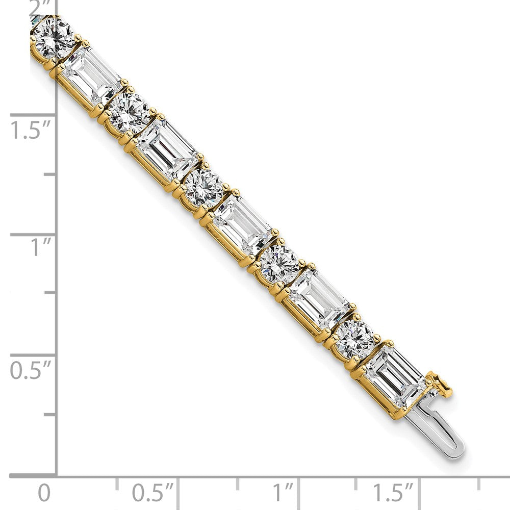 14K Yellow Gold Certified Vs/Si Fgh Lab Grown Emerald And Round Diamond Ten