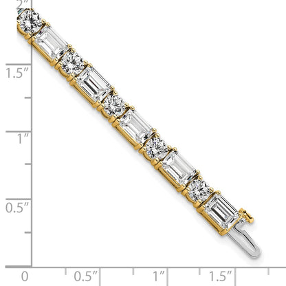 14K Yellow Gold Certified Vs/Si Fgh Lab Grown Emerald And Round Diamond Ten