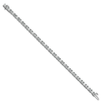 14K White Gold Wg Vs Def Cert. Lab Grown Princess And Round Diamond Tennis Bracelet