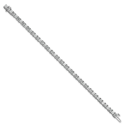 14K White Gold Wg Vs/Si Fgh Cert. Lab Grown Princess And Round Diamond Tennis Bracelet