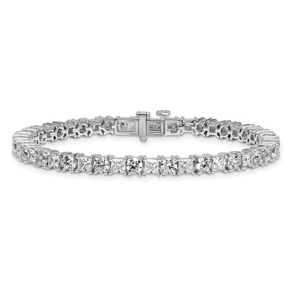 14K White Gold 10 Carat Lab Grown Diamond Vs+ F+ Complete Princess And Round Tennis Bracelet