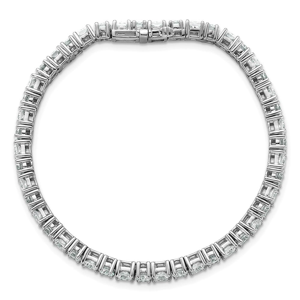 14K White Gold Wg Vs/Si Fgh Cert. Lab Grown Princess And Round Diamond Tennis Bracelet