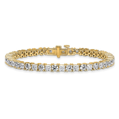 14K Yellow Gold Vs/Si Fgh Cert. Lab Grown Princess And Round Diamond Tennis Bracelet