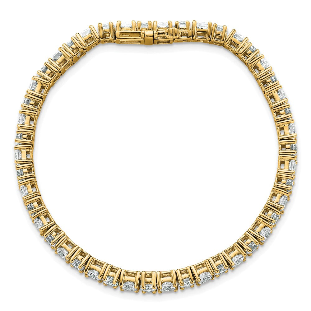 14K Yellow Gold Vs/Si Fgh Cert. Lab Grown Princess And Round Diamond Tennis Bracelet