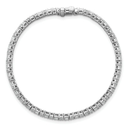 14K White Gold Wg Vs/Si+ G+ Lab Grown Princess And Round Diamond Tennis Bracelet