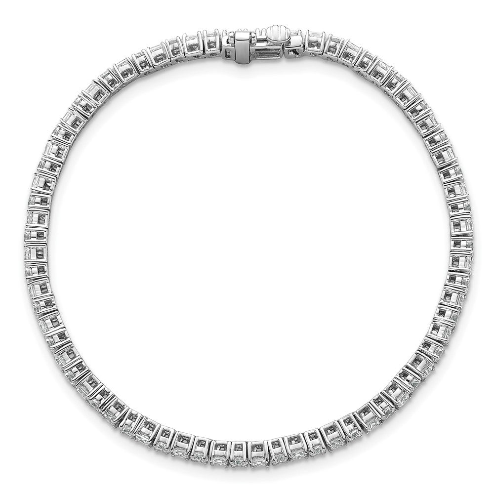14K White Gold Wg Vs/Si+ G+ Lab Grown Princess And Round Diamond Tennis Bracelet