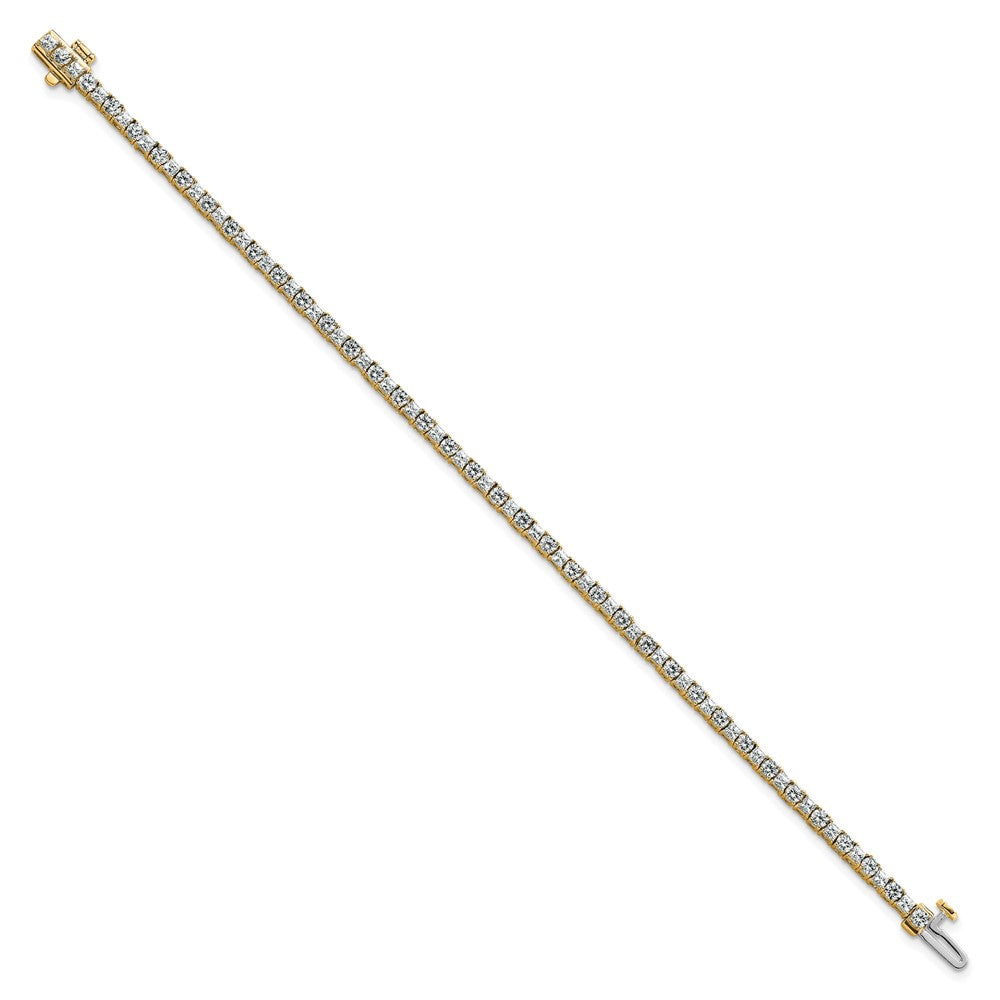 14K Yellow Gold Vs Def Cert. Lab Grown Princess And Round Diamond Tennis Bracelet