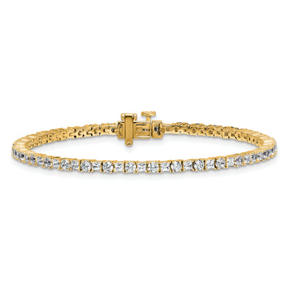 14K Yellow Gold Vs/Si+ G+ Lab Grown Princess And Round Diamond Tennis Bracelet