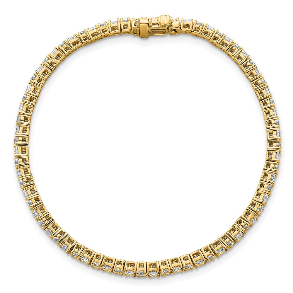 14K Yellow Gold Vs/Si+ G+ Lab Grown Princess And Round Diamond Tennis Bracelet