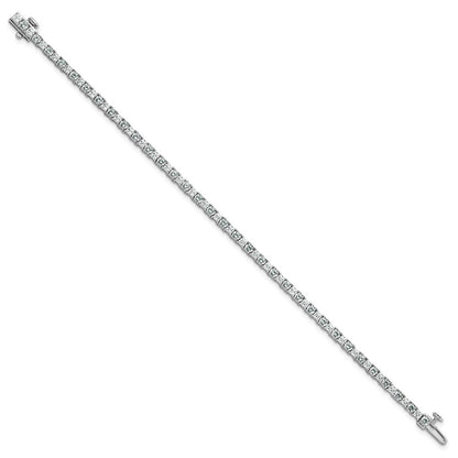 14K White Gold Wg Vs/Si Fgh Cert. Lab Grown Princess And Round Diamond Tennis Bracelet