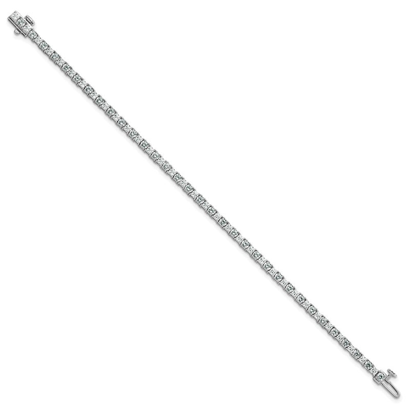 14K White Gold Wg Vs Def Cert. Lab Grown Princess And Round Diamond Tennis Bracelet