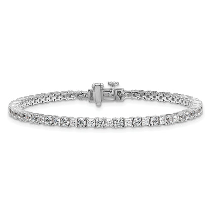14K White Gold Wg Vs/Si Fgh Cert. Lab Grown Princess And Round Diamond Tennis Bracelet