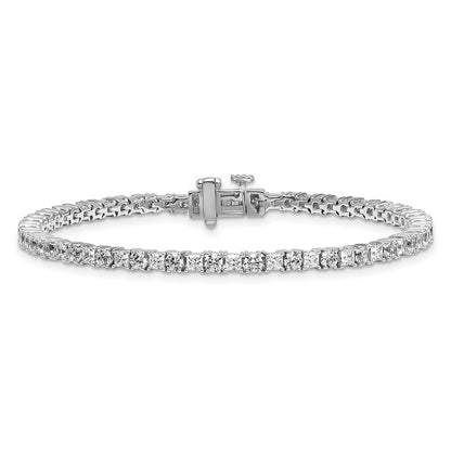 14K White Gold Wg Vs Def Cert. Lab Grown Princess And Round Diamond Tennis Bracelet