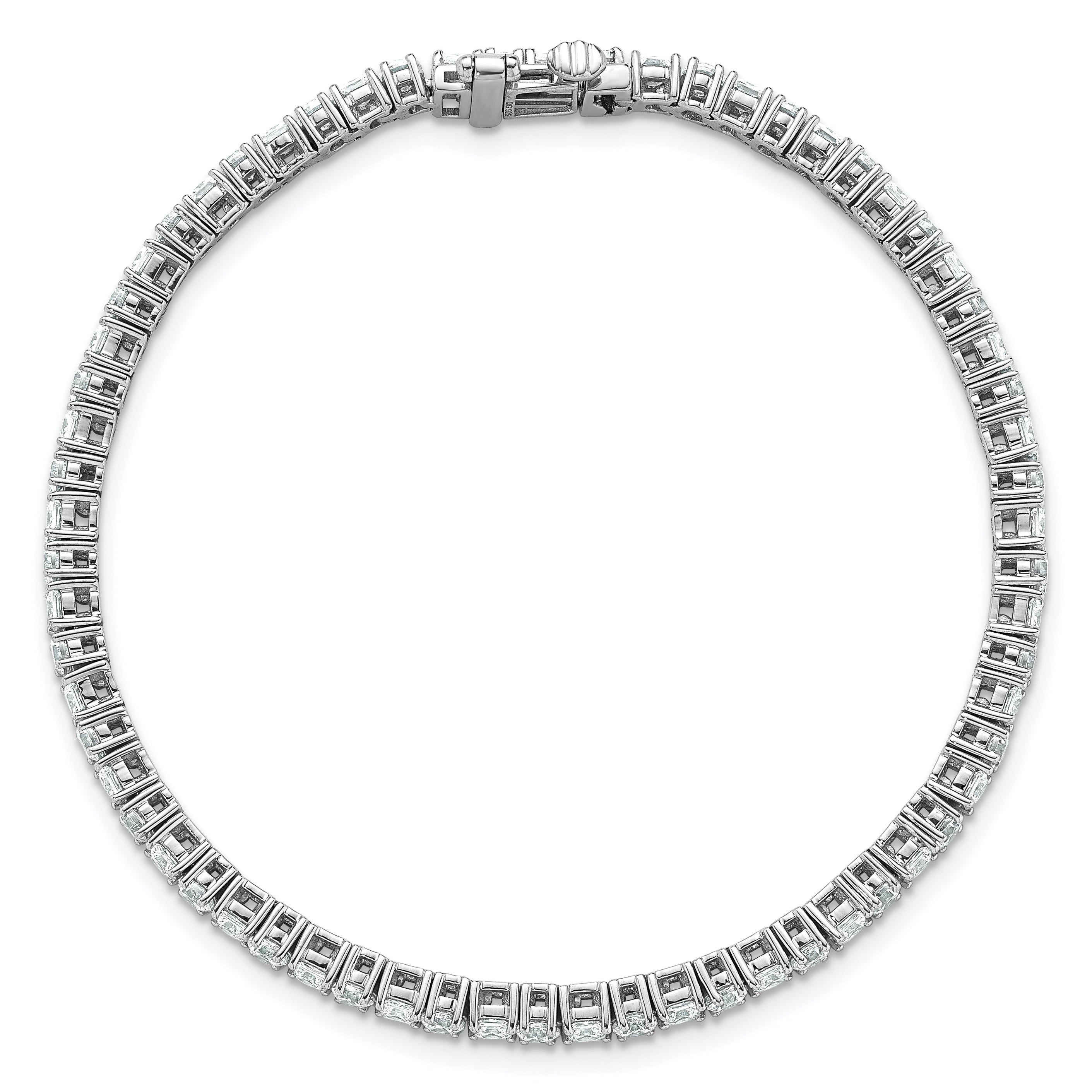 14K White Gold Wg Vs/Si Fgh Cert. Lab Grown Princess And Round Diamond Tennis Bracelet