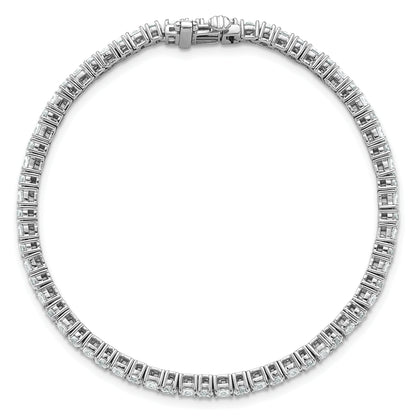 14K White Gold Wg Vs/Si Fgh Cert. Lab Grown Princess And Round Diamond Tennis Bracelet