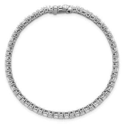 14K White Gold Wg Vs/Si Fgh Cert. Lab Grown Princess And Round Diamond Tennis Bracelet