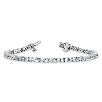14K White Gold Wg Vs/Si Fgh Cert. Lab Grown Princess And Round Diamond Tennis Bracelet