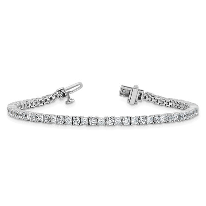 14K White Gold 5 Carat Lab Grown Diamond Vs+ F+ Complete Princess And Round Tennis Bracelet