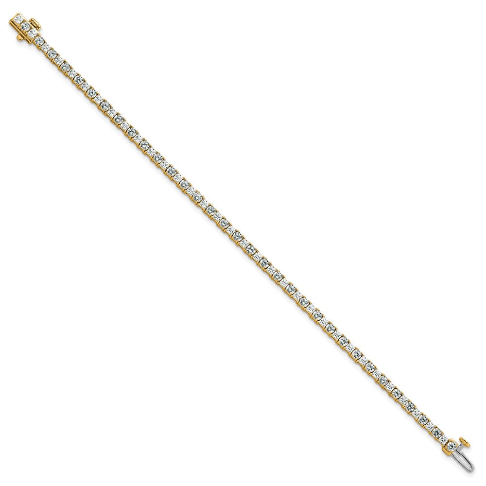 14K Yellow Gold 5 Carat Lab Grown Diamond Vs/Si+ G+ Complete Princess And Round Tennis Bracelet