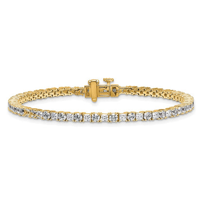 14K Yellow Gold 5 Carat Lab Grown Diamond Vs/Si+ G+ Complete Princess And Round Tennis Bracelet