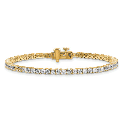 14K Yellow Gold 5 Carat Lab Grown Diamond Vs+ F+ Complete Princess And Round Tennis Bracelet