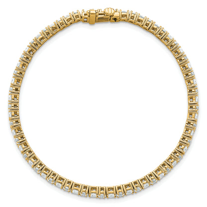 14K Yellow Gold 5 Carat Lab Grown Diamond Vs+ F+ Complete Princess And Round Tennis Bracelet