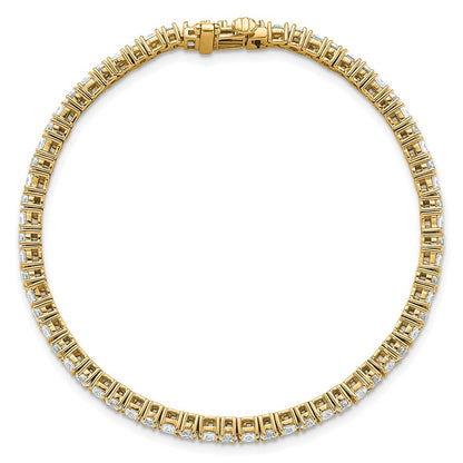14K Yellow Gold Vs/Si Fgh Cert. Lab Grown Princess And Round Diamond Tennis Bracelet