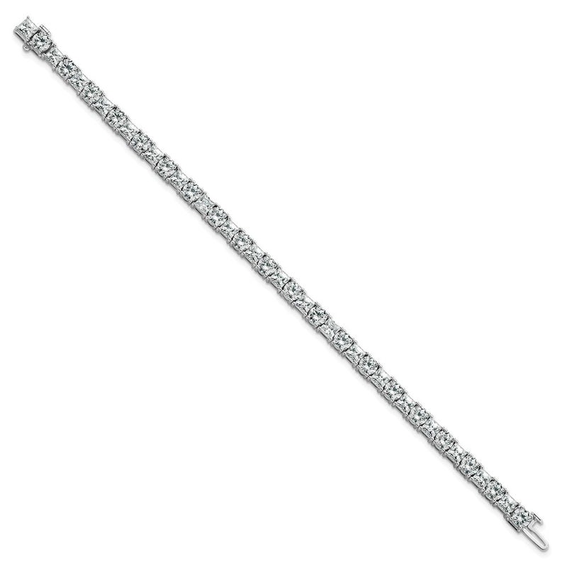 14K White Gold Wg Vs/Si Fgh Cert. Lab Grown Princess And Round Diamond Tennis Bracelet