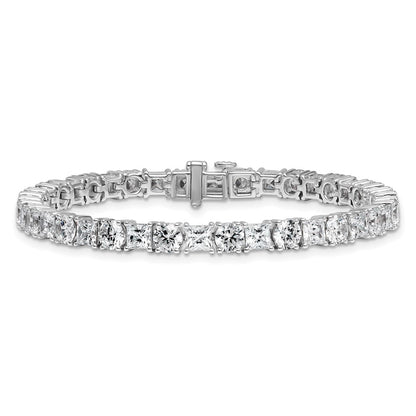 14K White Gold Wg Vs/Si Fgh Cert. Lab Grown Princess And Round Diamond Tennis Bracelet
