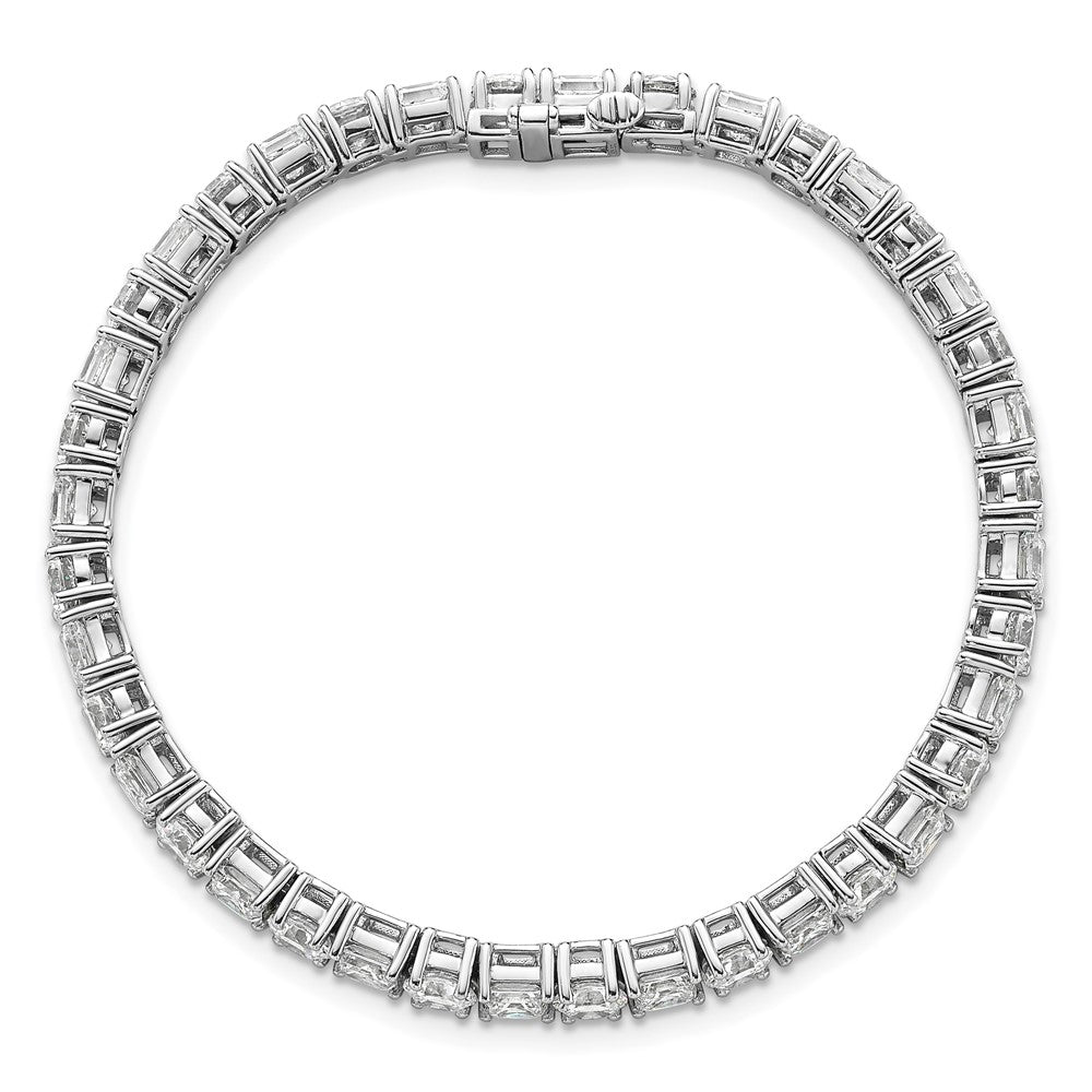 14K White Gold Wg Vs/Si Fgh Cert. Lab Grown Princess And Round Diamond Tennis Bracelet