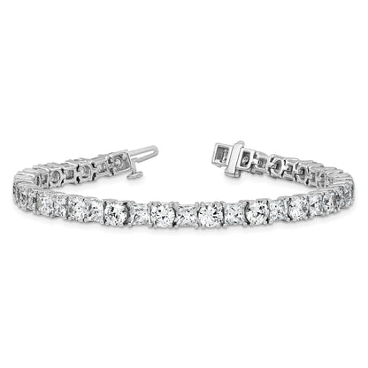 14K White Gold Wg Vs Def Cert. Lab Grown Princess And Round Diamond Tennis Bracelet