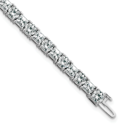 14K White Gold Wg Vs+ F+ Lab Grown Princess And Round Diamond Tennis Bracelet