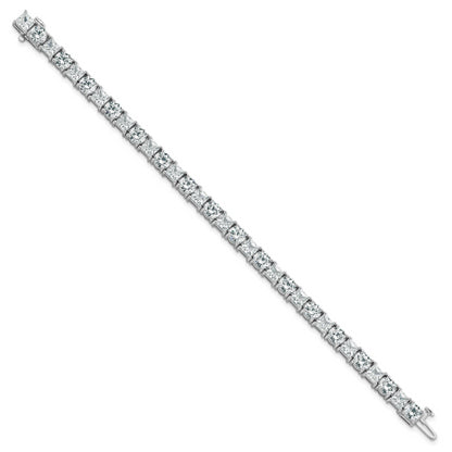 14K White Gold Wg Vs Def Cert. Lab Grown Princess And Round Diamond Tennis Bracelet