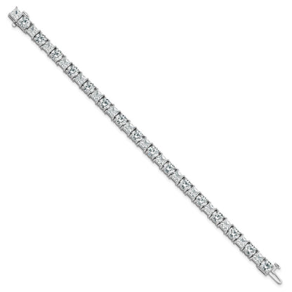 14K White Gold Wg Vs/Si+ G+ Lab Grown Princess And Round Diamond Tennis Bracelet