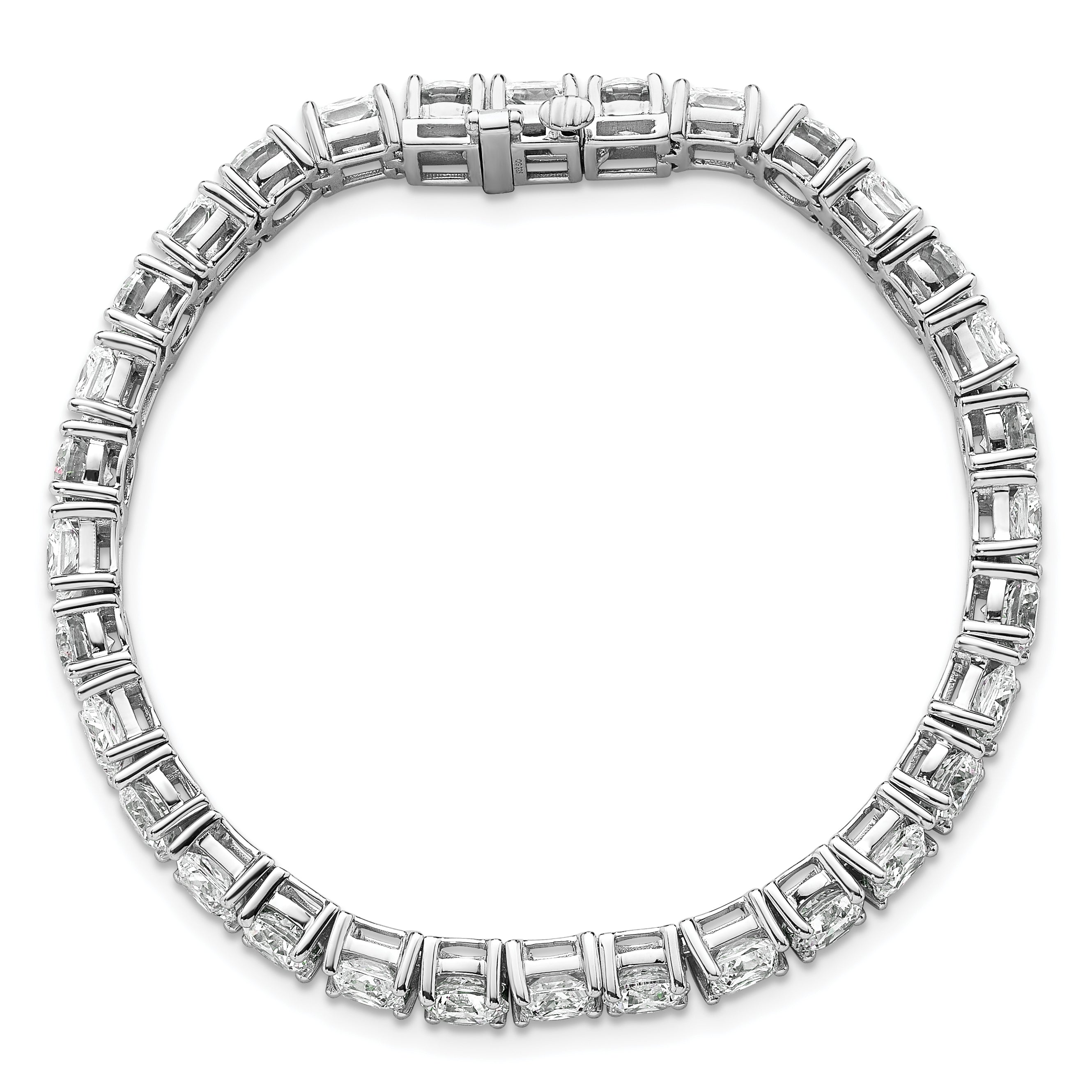 14K White Gold Wg Vs Def Cert. Lab Grown Princess And Round Diamond Tennis Bracelet