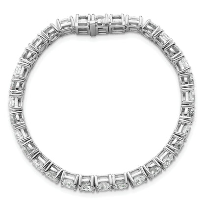 14K White Gold Wg Vs Def Cert. Lab Grown Princess And Round Diamond Tennis Bracelet
